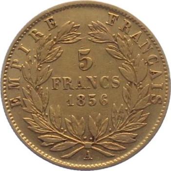 Preview: Frankreich 5 Francs 1856 A - Napoleon III.